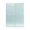 Ivy Shower Door 60 in, Frosted Alcove Shower Door in Satin Nickel