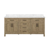 Tahoe Bathroom Vanity 72 in, VII Double Sink Vanity in Water Oak