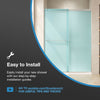 Ivy Shower Door 60 in, Frosted Alcove Shower Door in Satin Nickel