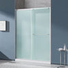 Ivy Shower Door 60 in, Frosted Alcove Shower Door in Satin Nickel