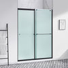 Ivy Shower Door 60 in, Frosted Alcove Shower Door in Black