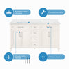 Highbrook Double Bathroom Vanity 60 in, Picket Fence