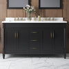 Salisbury 60 in. Double Sink Bathroom Vanity in Impress Black