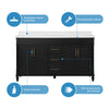 Salisbury 60 in. Double Sink Bathroom Vanity in Impress Black