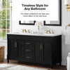 Salisbury 60 in. Double Sink Bathroom Vanity in Impress Black