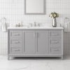 Maverick Bathroom Vanity 60 in, Single Sink Bathroom Vanity in American Grey