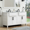 Cruz Double Apron Sink Bathroom Vanity 60 in, Pure White