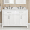 Tahoe Bathroom Vanity 48 in, Double Sink Bathroom Vanity in Pure White