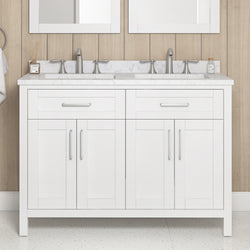 Product Image for Tahoe Bathroom Vanity 48 in, Double Sink Bathroom Vanity in Pure White