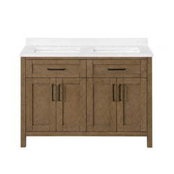 Secondary Product Image for Tahoe Bathroom Vanity 48 in, Double Sink Bathroom Vanity in Brushed Almond Latte
