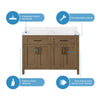 Tahoe Bathroom Vanity 48 in, Double Sink Bathroom Vanity in Brushed Almond Latte