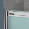 Ivy Shower Door 60 in, Frosted Alcove Shower Door in Satin Nickel