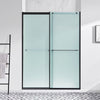 Ivy Shower Door 60 in, Frosted Alcove Shower Door in Black