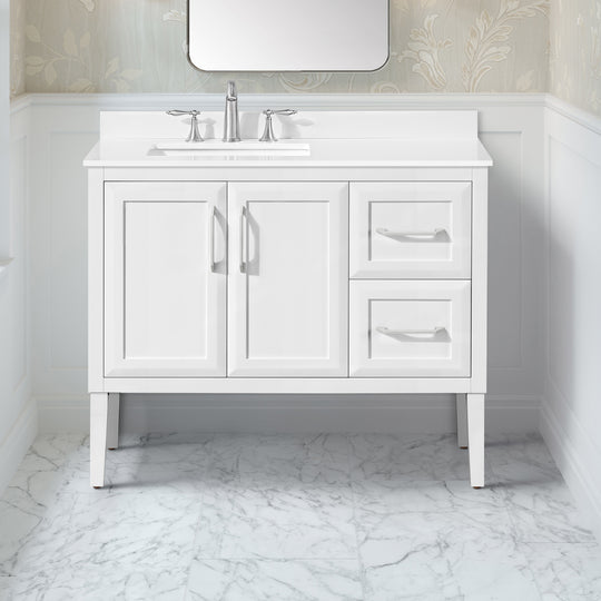 Lion 42-in. Freestanding or Wall-Mounted Vanity in Pure White