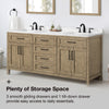 Tahoe Bathroom Vanity 72 in, VII Double Sink Vanity in Water Oak