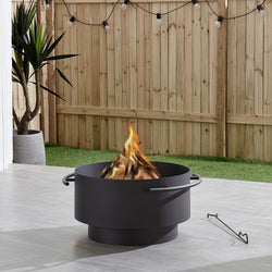 Product Image for Brooks 24 In, Round Wood Burning Fire Pit, Charcoal Powder Coated Steel