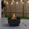 Brooks 24 In, Round Wood Burning Fire Pit, Charcoal Powder Coated Steel