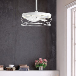 Secondary Product Image for Kara 18-in White Remote-Controlled Fandelier Light