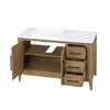 Heidi 48 in. Light Brown Oak Bathroom Vanity with White Quartz Top and Matte Black Hardware
