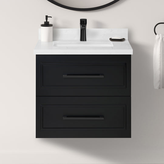 Lindsy 24-in. Wall-Mounted Vanity in Black