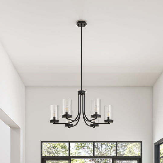 Obi 6-Light Chandelier, Painted Black