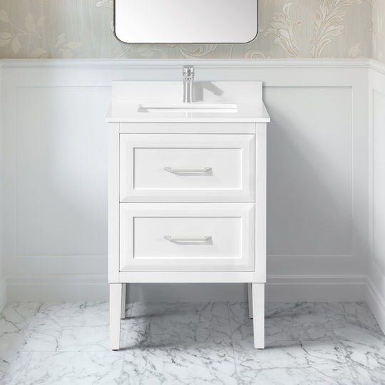 Lion 24-in. Freestanding or Wall-Mounted Vanity in Pure White