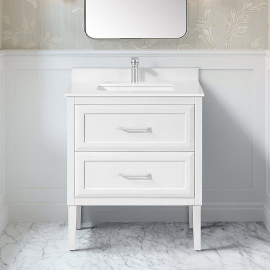 Lion 30-in. Freestanding or Wall-Mounted Vanity in Pure White