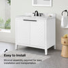 Roselle Bathroom Vanity 36 in, Single Sink Bathroom Vanity in Pure White