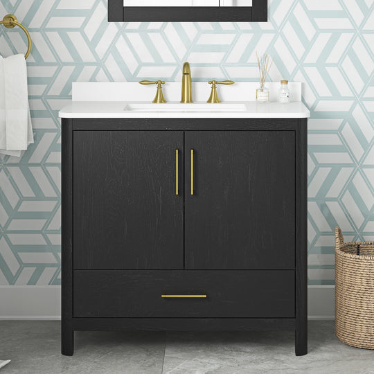 Dario 36-In, Single Sink Bathroom Vanity in Black
