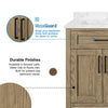 Tahoe Bathroom Vanity 72 in, VII Double Sink Vanity in Water Oak