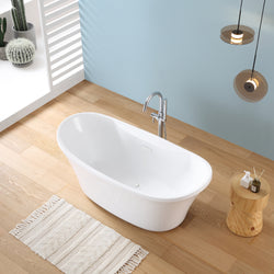 Product Image for Riley Bathtub 60 in, Gloss White Acrylic