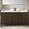 Gabi 60-In. Double Sink Bathroom Vanity in Dark Walnut