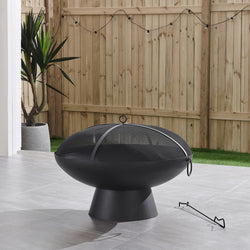 Product Image for Brooks 31 In, Round Wood Burning Fire Pit, Charcoal Powder Coated Steel