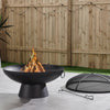 Brooks 31 In, Round Wood Burning Fire Pit, Charcoal Powder Coated Steel