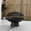 Brooks 31 In, Round Wood Burning Fire Pit, Charcoal Powder Coated Steel