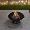 Brooks 31 In, Round Wood Burning Fire Pit, Charcoal Powder Coated Steel