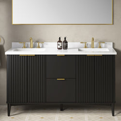 Product Image for Gabi 60-In. Double Sink Bathroom Vanity in Onyx Black