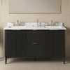 Gabi 60-In. Double Sink Bathroom Vanity in Onyx Black