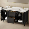 Gabi 60-In. Double Sink Bathroom Vanity in Onyx Black