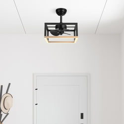 Product Image for Aneka 16-in Black/Gold Remote-Controlled Fandelier Light