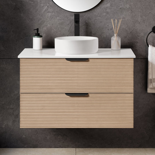 Archie 36-in. Wall-Mounted Vanity in Sahara Birch