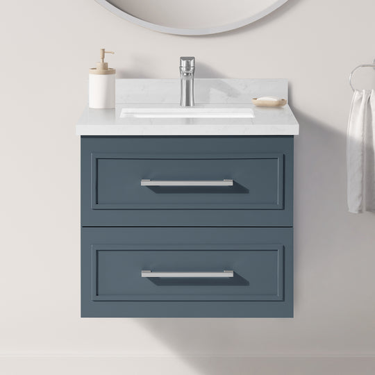 Lindsy 24-in. Wall-Mounted Vanity in Chambray