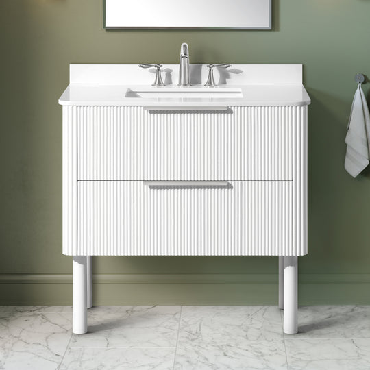 Becca 36-in. Freestanding or Wall-Mounted Vanity in Pure White