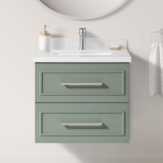 Lindsy 24-in. Wall-Mounted Vanity in Sage Green