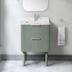 Product Image for Becca 24-in. Freestanding or Wall-Mounted Vanity in Sage Green
