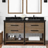 Laurie Double Bathroom Vanity 60 in, Acadia Wood