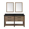 Laurie Double Bathroom Vanity 60 in, Acadia Wood