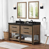 Laurie Double Bathroom Vanity 60 in, Acadia Wood